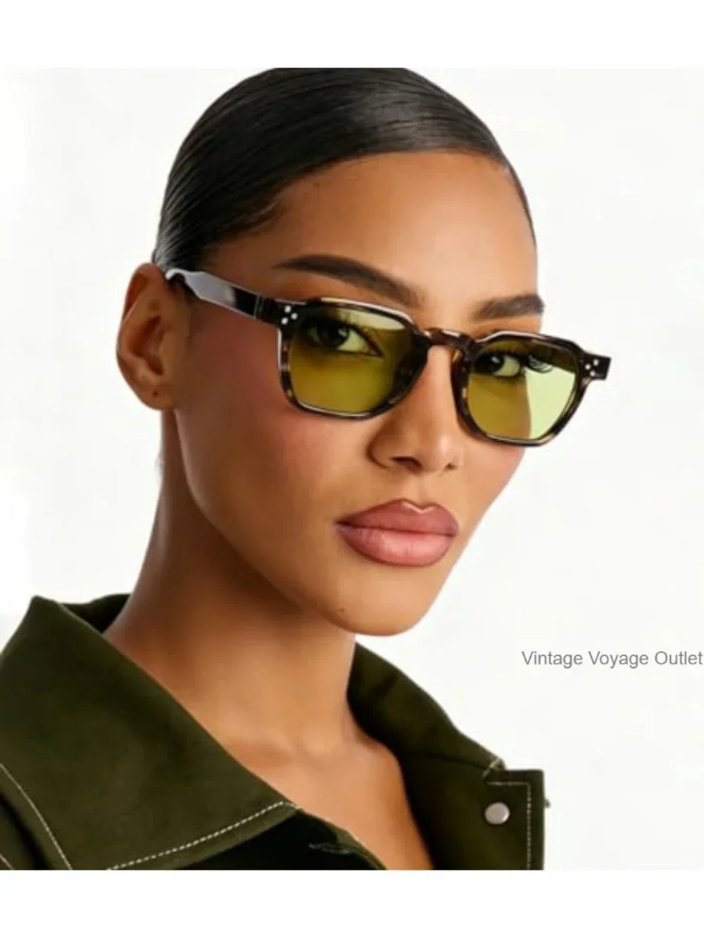 Retro Square Sunglasses for Women Men Thick Frame Non-Polarized UV400